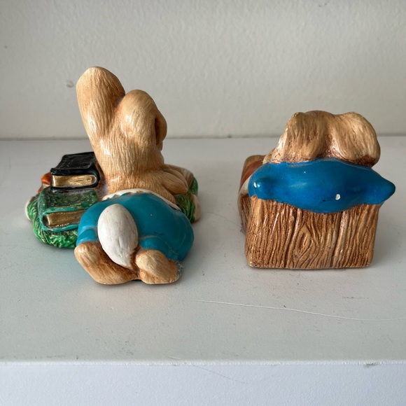 Pair of Vintage Pendelfin Bunny Stonewear Figurines - Picture 3 of 6